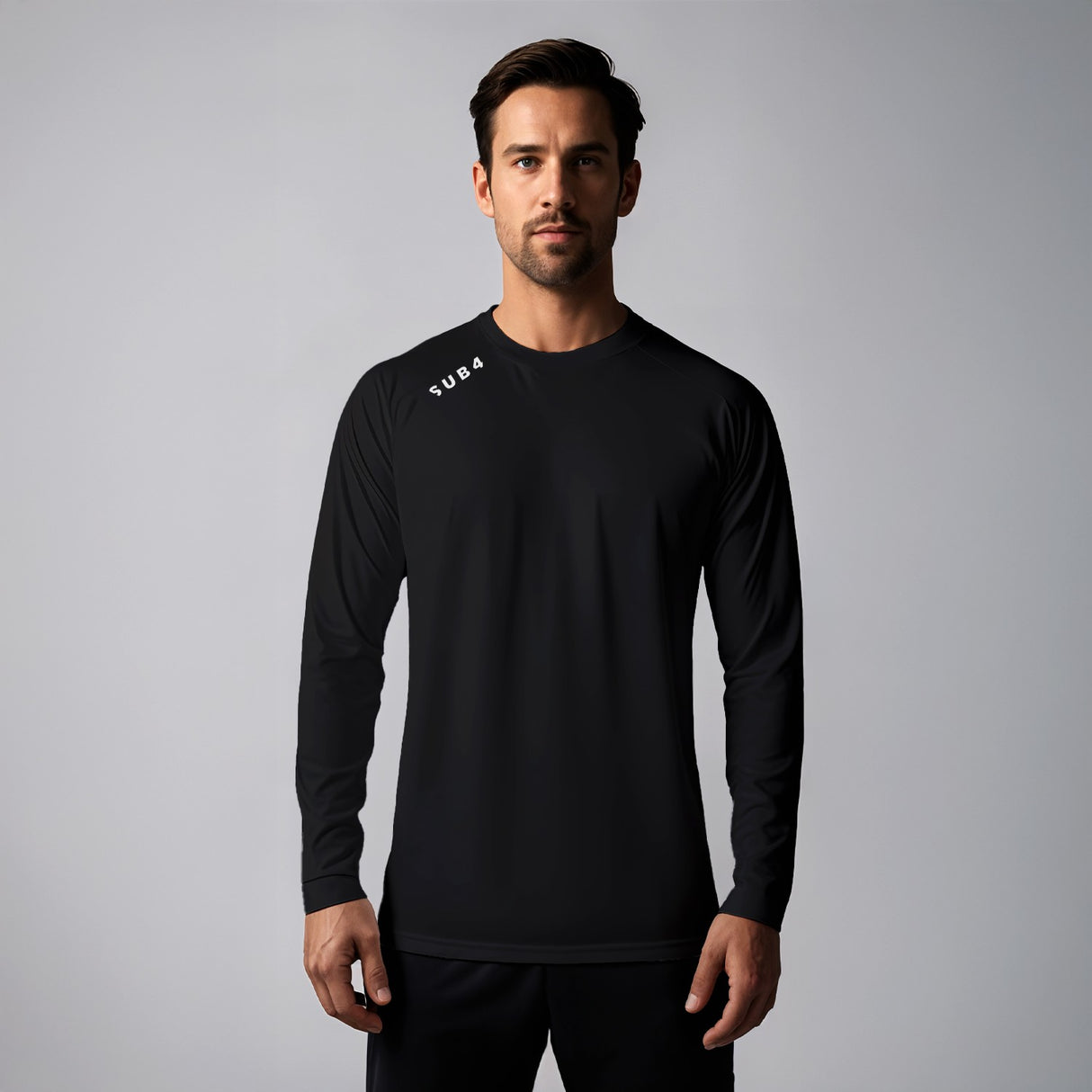 Running/Fitness Long Sleeve T-Shirt Black
