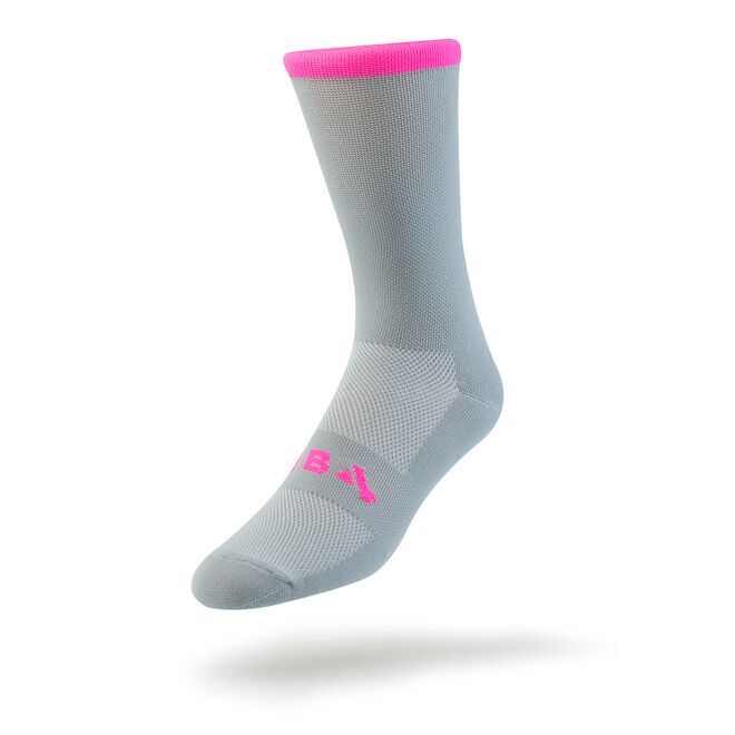 Running Socks 3/4 Crew Grey & Pink