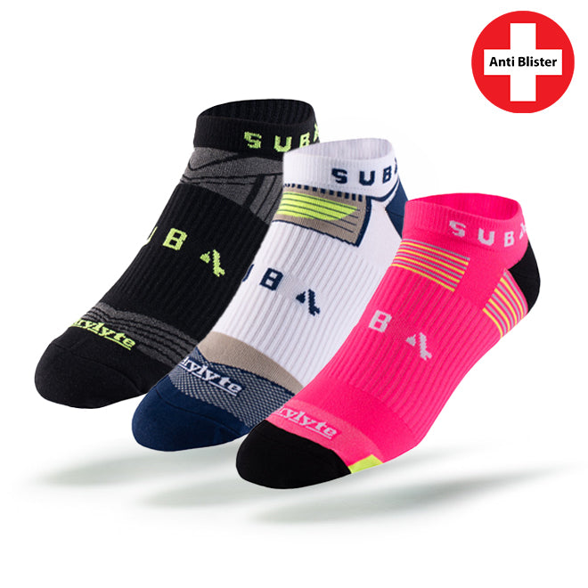 Running Socks DRYLYTE Blister Free Low Rise  - Three Pairs Single Colour - Bundle & Save!