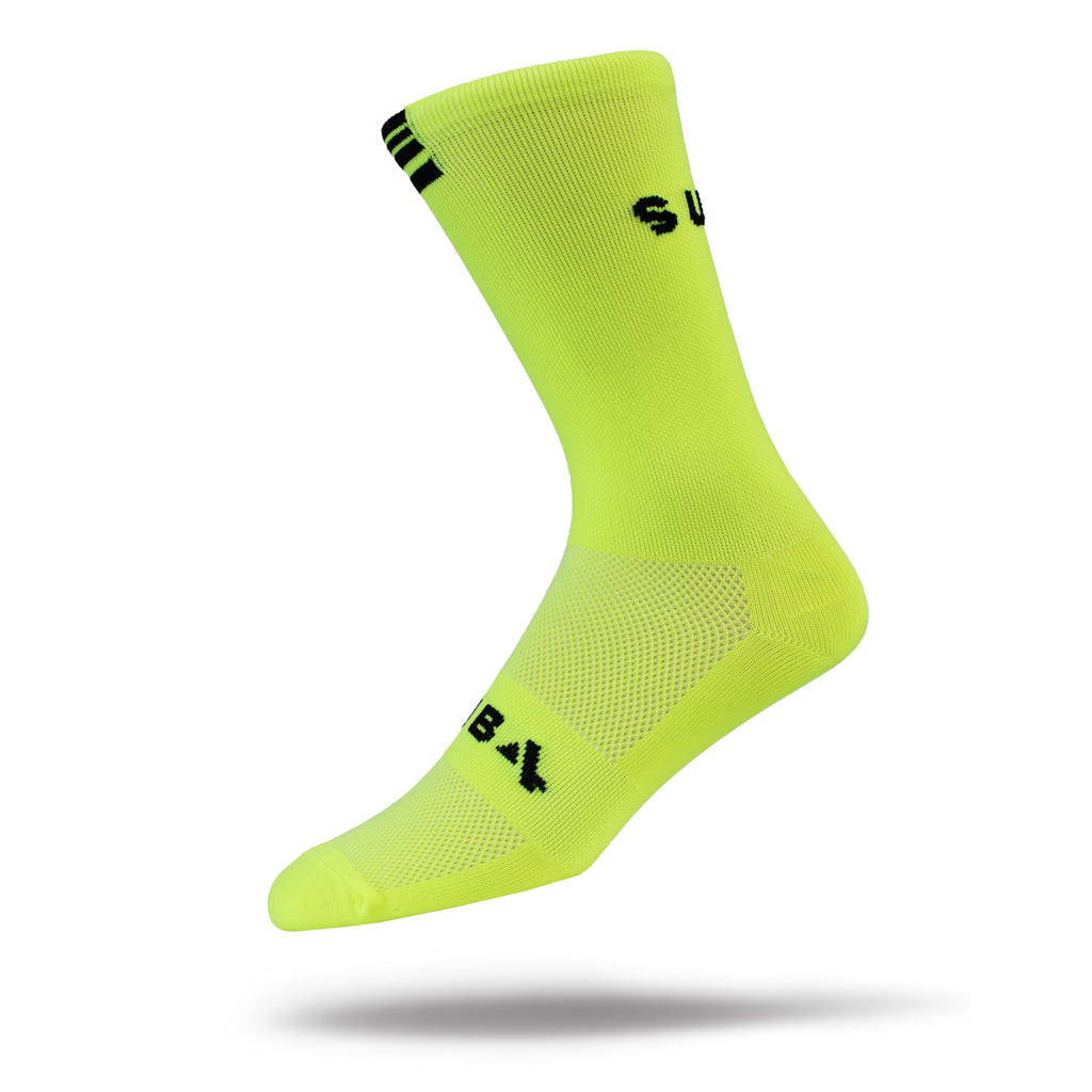 Cycling Socks 3/4 Crew Fluoro Yellow