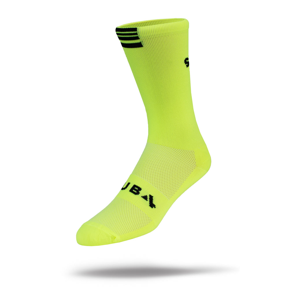 Cycling Socks 3/4 Crew Fluoro Yellow