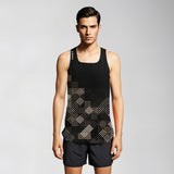 Running Singlet Elite Urban Grid Black