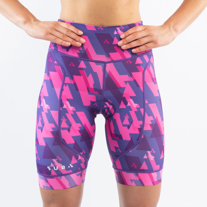 Triathlon Endurance Shorts Women's Purple Print